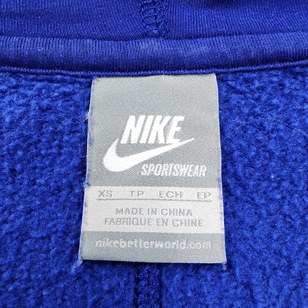 Nike Hoodie Womens XS Blue Full Zip Sportswear Big Logo Active Sweatshirt Fleece - Picture 2 of 16